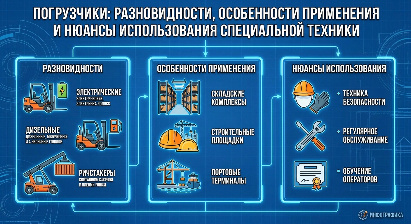 Погрузчики: разновидности, особенности применения и нюансы использования специальной техники