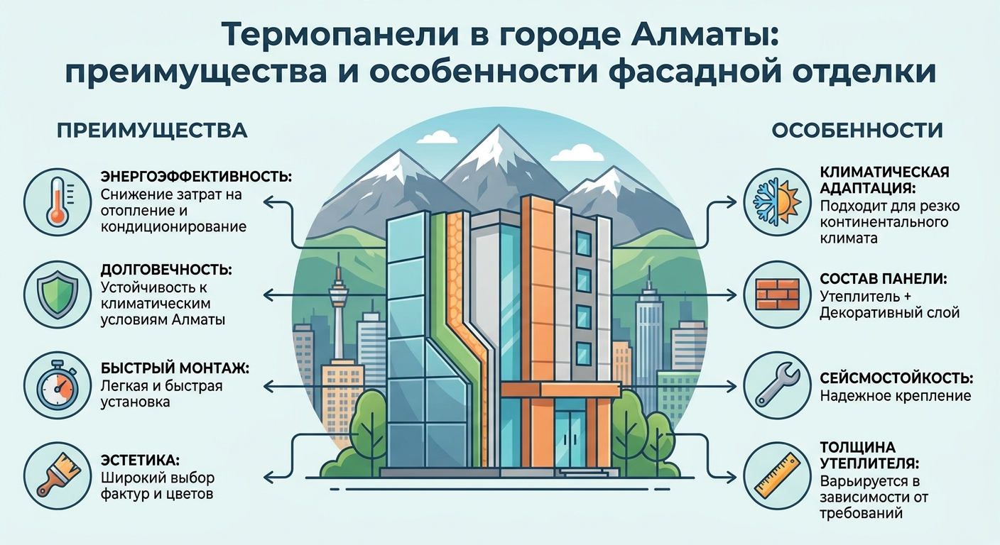 Термопанели в городе Алматы: преимущества и особенности фасадной отделки